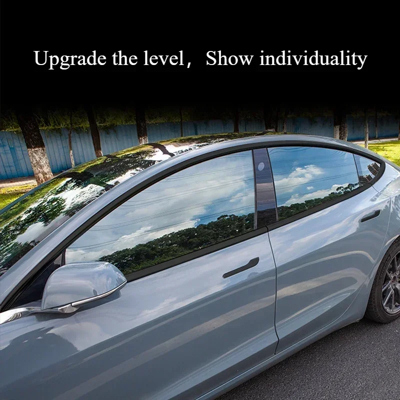 PVC Black Sticker for Tesla Model 3 Car Window Decorative Strip Car Body Color Changing Patch Film 2017-2020 Car Accessories