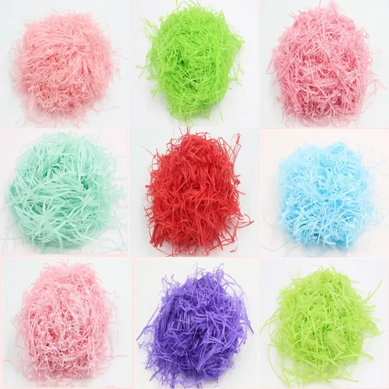 Creative DIY Fruit Gift Box Colorful Laffey Grass Crumpled Paper Silk Daily Shockproof Packaging Filler Material Craft Paper