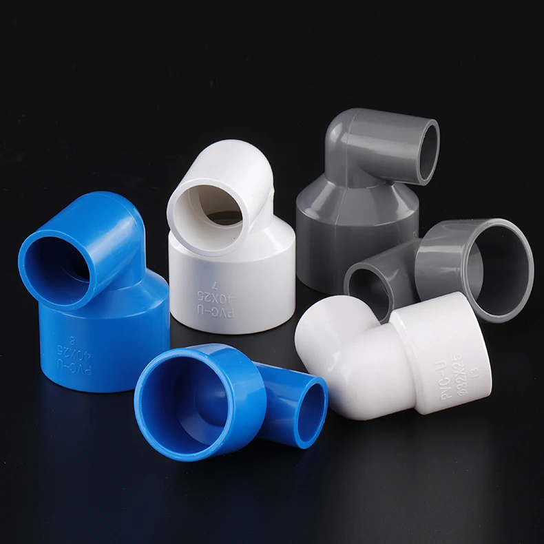 1 ~ 5 قطعة PVC تقليل 90 °   الكوع تركيب الأنابيب المشتركة انبوب ماء المقبس اقتران ID 20/25/32/40/50/63/75/90/110 مللي متر أبيض/أزرق/رمادي