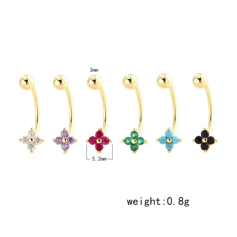 WANTME 925 Sterling Silver Romantic Flower Screw Bead Piercing Earring Ear Hook for Women Fashion Ear Bone Jewelry Accessory