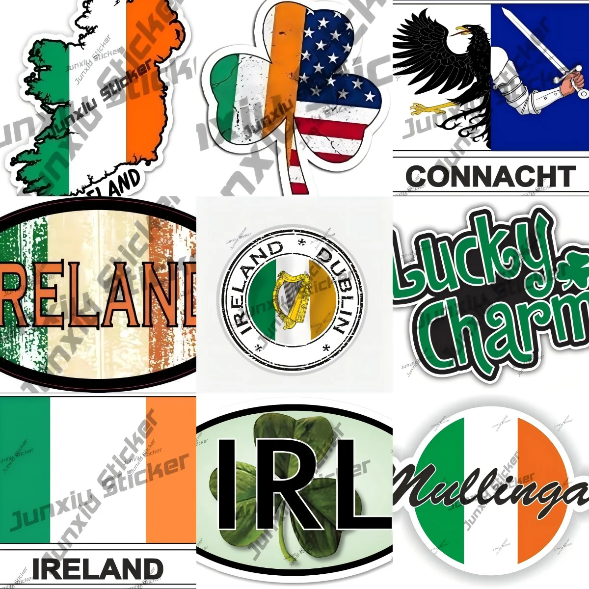 

Lucky Charm Irish Sticker Sligo Connacht Ireland Lucky Charm Irish Shamrock Car Bumper Weatherproof Vinyl Decals Oval Flag Decor