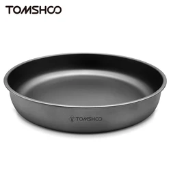 Tomshoo 1000/1500ML Lightweight Titanium Frying Pan Dinner Fruit Plate Pan Food Container for Outdoor Camping Hiking Backpacking