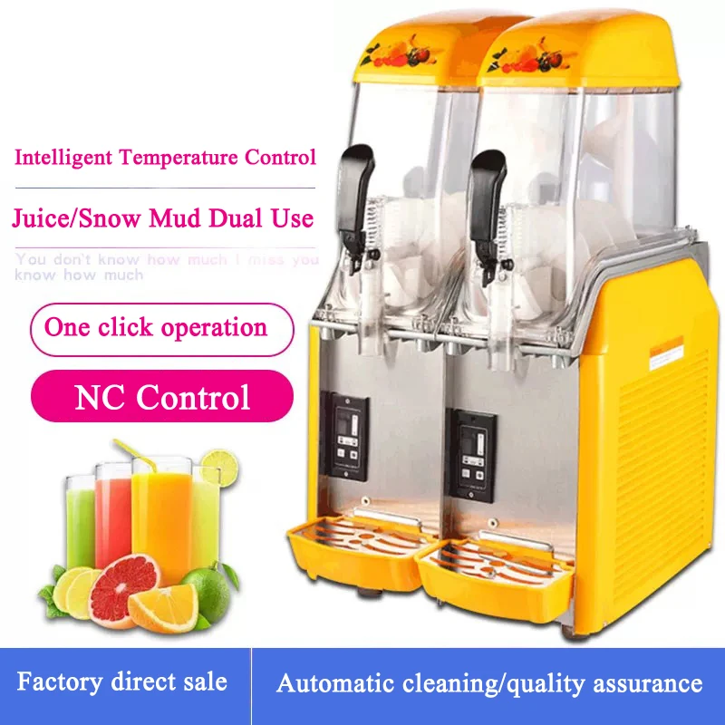

Commercial 2025 High Quality 110V/220V Hot Sale Double Cylinder Smoothie Machine Slush Making Machine