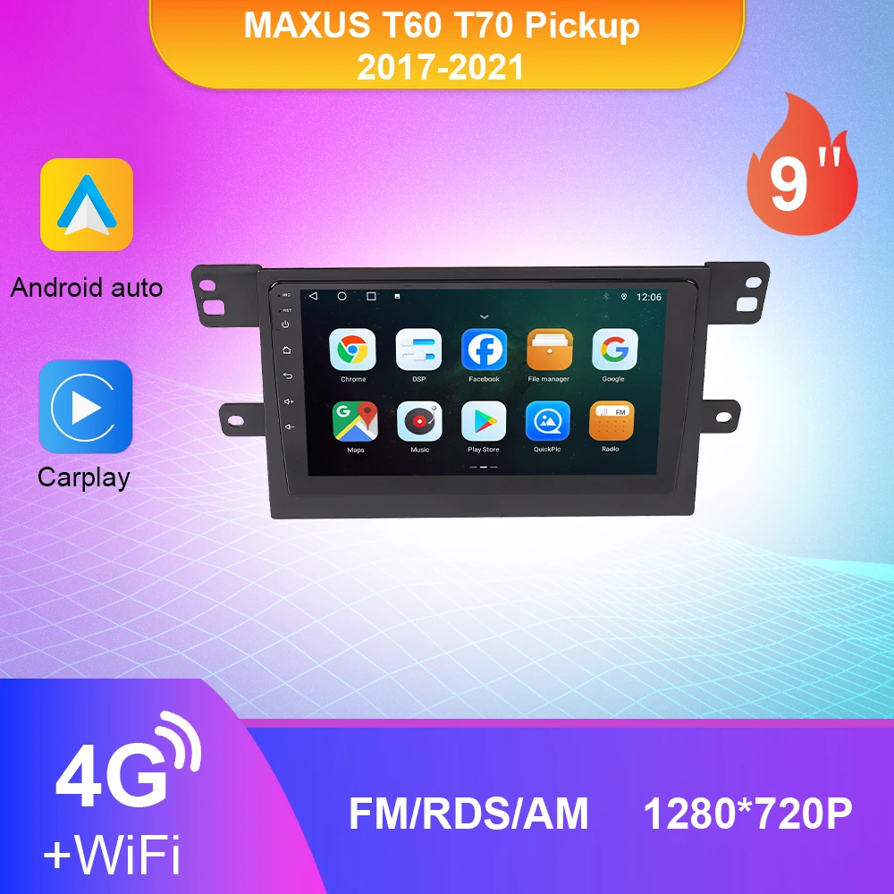 9/10 Inch Carplay Car Radio For MAXUS T60 T70 Pickup 2017-2021 Automotive Multimedia Player Navigation Autoradio 2Din FM/AM/RDS