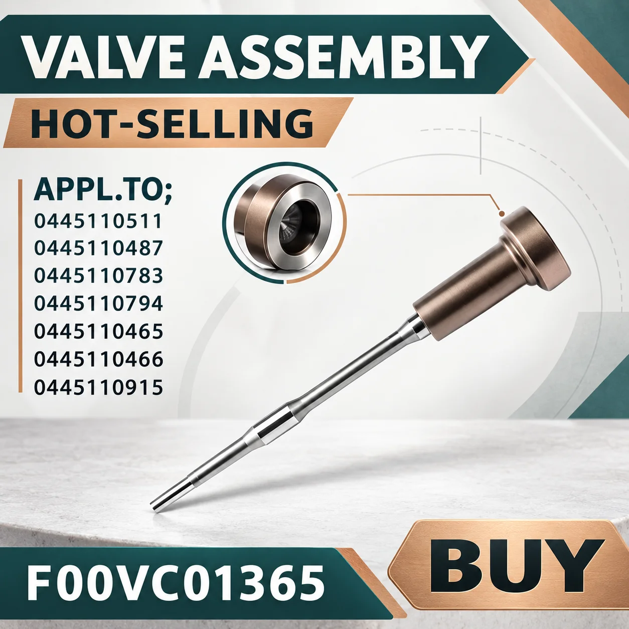 F00VC01365 New Valve Assembly Kit, Fits 0445111066 0445111067 0445111058 0445111059, Cost Effective Diesel Injector Valve.LI1730