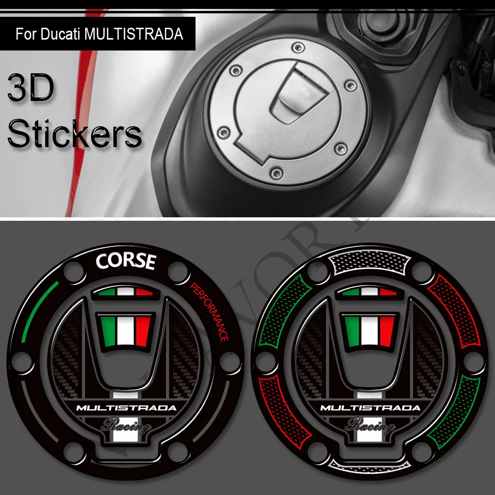 

Motorcycle For Ducati MULTISTRADA 1200 1260 V2 V4 Protector Tank Pad Gas Fuel Oil Cap Fairing Fender Stickers Decals