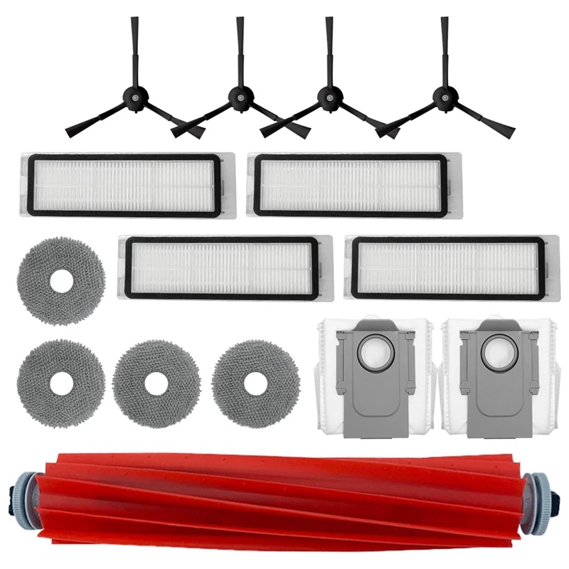 

Запчасти для Roborock Q Revo 1 комплект, основная боковая щетка, НЕРА-фильтр, Швабра, тканевые мешки для пыли, комплект запасных частей