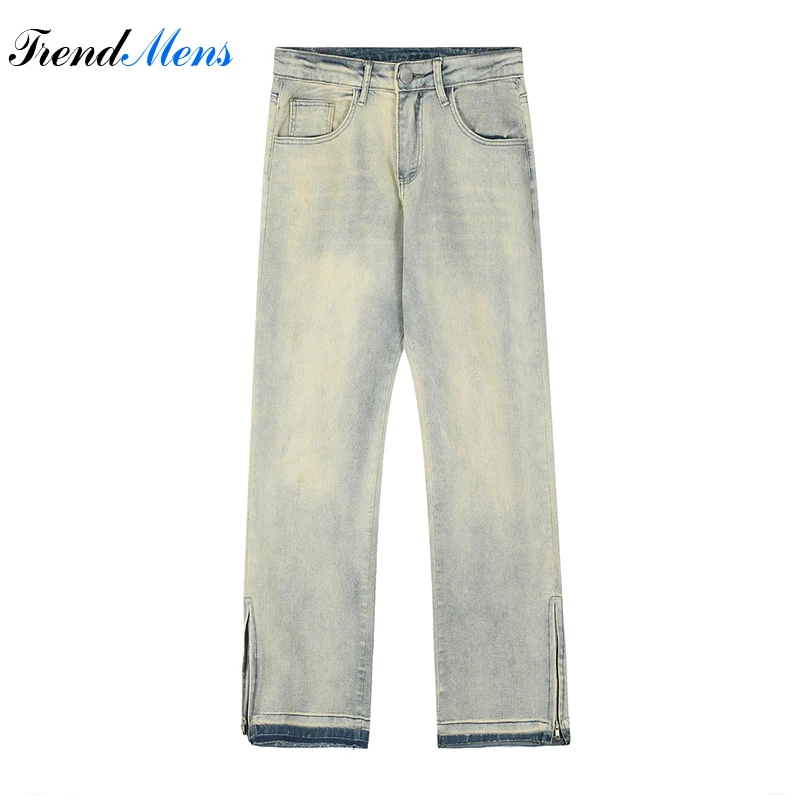 Summer Baggy Pants Y2k Jeans for Men Straight-leg Pantalon Homme Streetwear Men's Clothing Cotton Solid Casual Denim Trousers