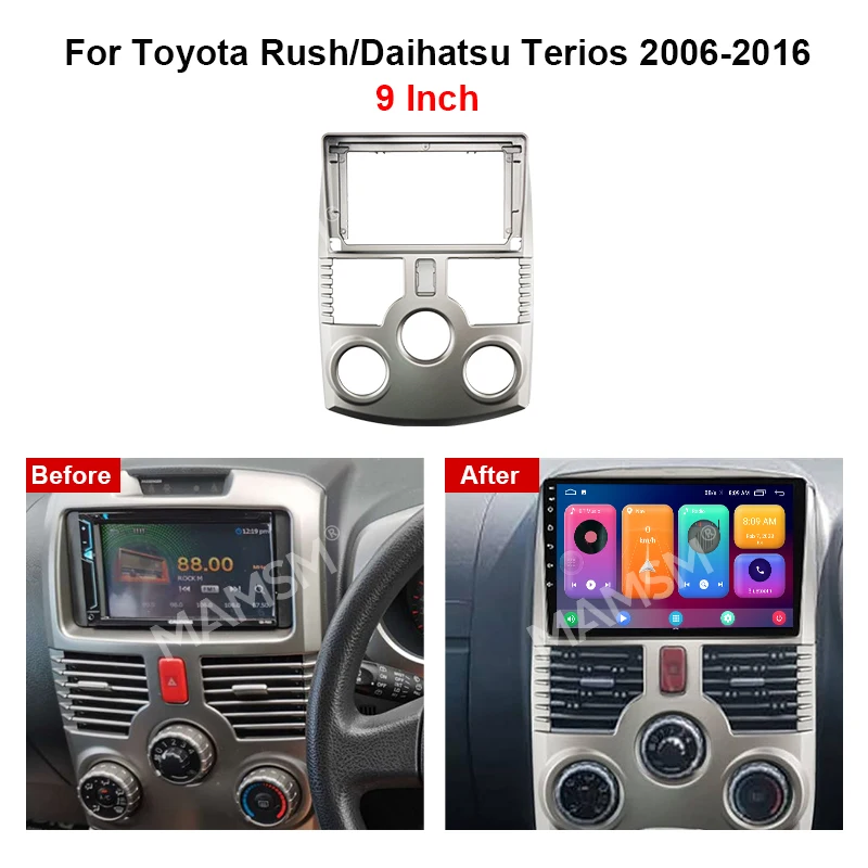 MAMSM FOR RUSH/DAIHATSU TERIOS 2006-2016 9 Inch Car Radio Fascia Frame DVD Stereo Plate Mounting Multimedia Dash Fitting Panel