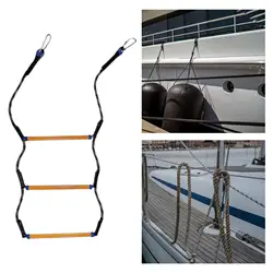 Boat Rope Ladder Yacht Escape Rope Ladder Canoeing Boarding Ladder Folding High Strength Resin Rungs Boat Ladder Climbing Ladder