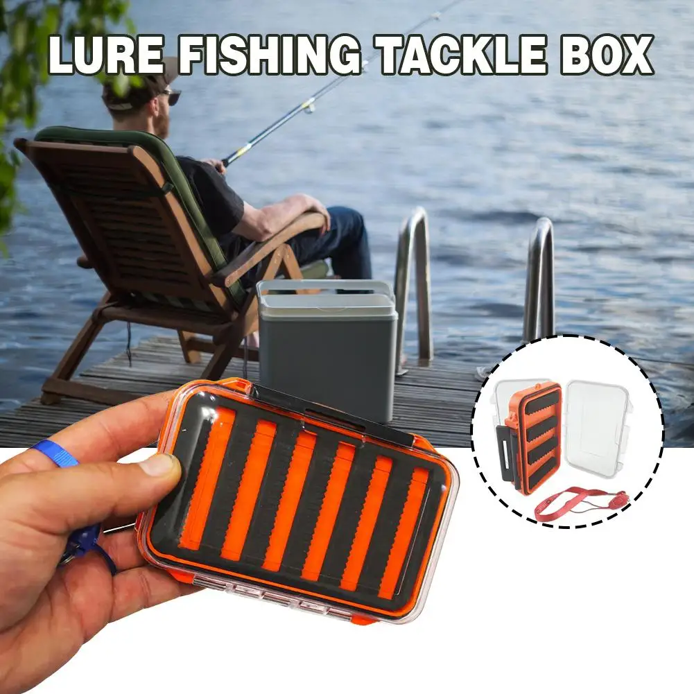 يطير صندوق صيد ل يطير الصيد سمك السلمون المرقط الوجهين مقاوم للماء خفيفة الوزن سهلة قبضة غطاء شفاف يطير الصيد إغراء صندوق تهزهز Fl E0x3 #5