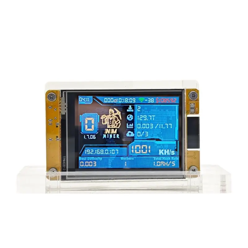 

AED7-1000KH/S Nmminer Nerdminer+Stand 2.8 Inch Smart Display Upgraded Harshrate Bitcoin Crypto Solo Miner Home BTC
