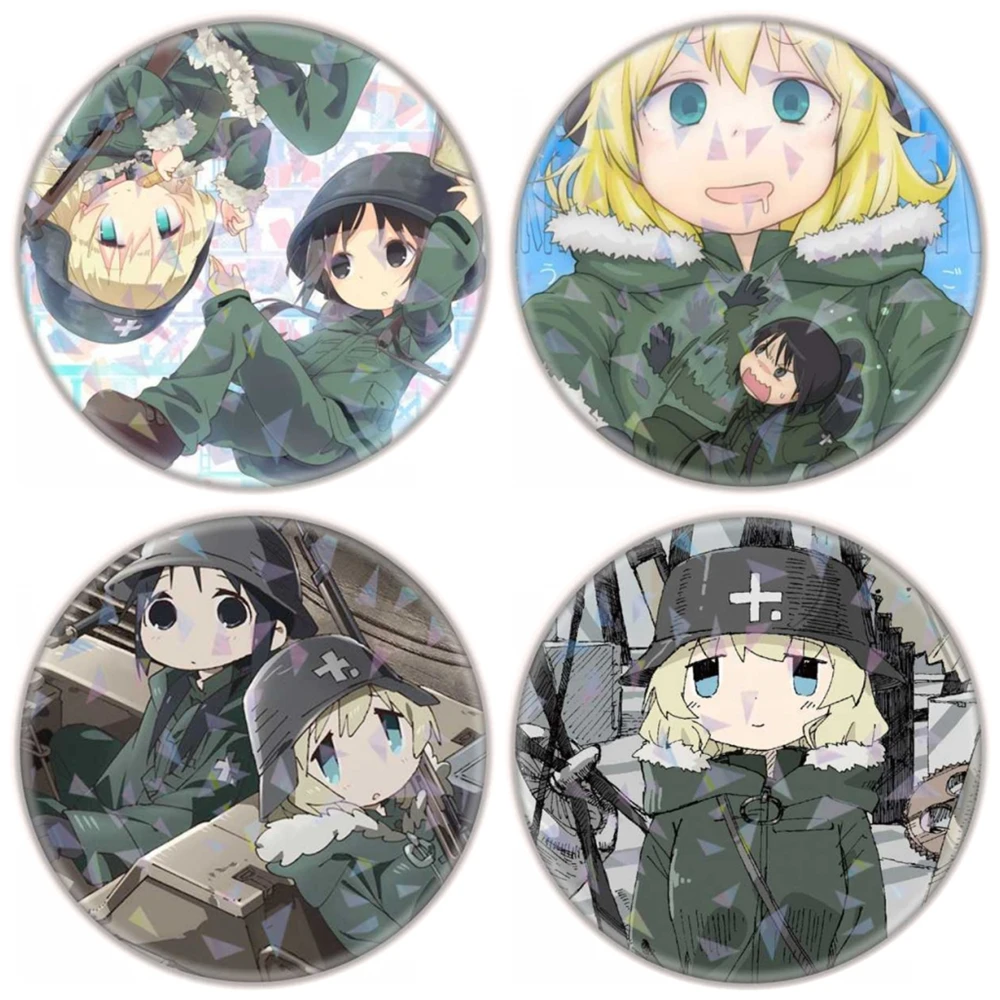

58 мм аниме Shoujo Shuumatsu Ryokou Girls Last Tour Chito Yuuri косплей костюм значок булавка SPTE жесть брошь ﻿ Опора Xmas Gilf