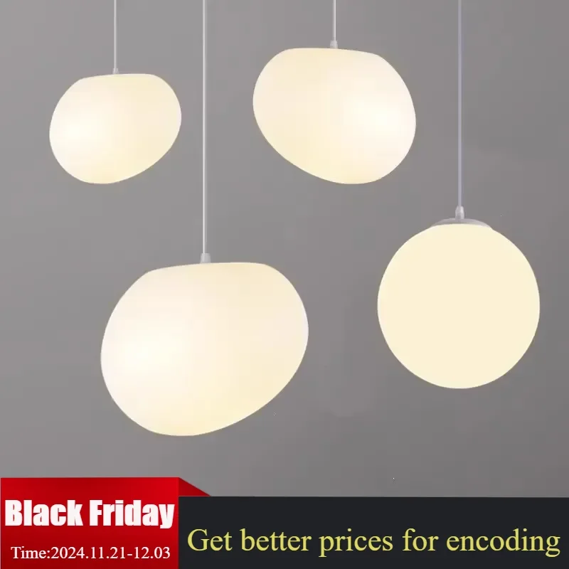 Nordic Pebble pendant lights LED design living dining room Personality Glass pendant lamp shopping mall bedroom cafe lighting