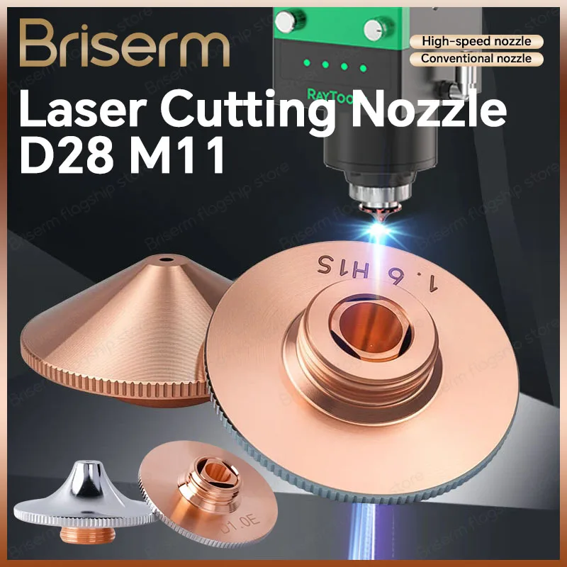 High Speed Laser Nozzle D28 M11 D32 M14 Single Double Caliber 1.0-5.0mm For HANS HSG Raytools Fiber Laser Cutting Nozzles