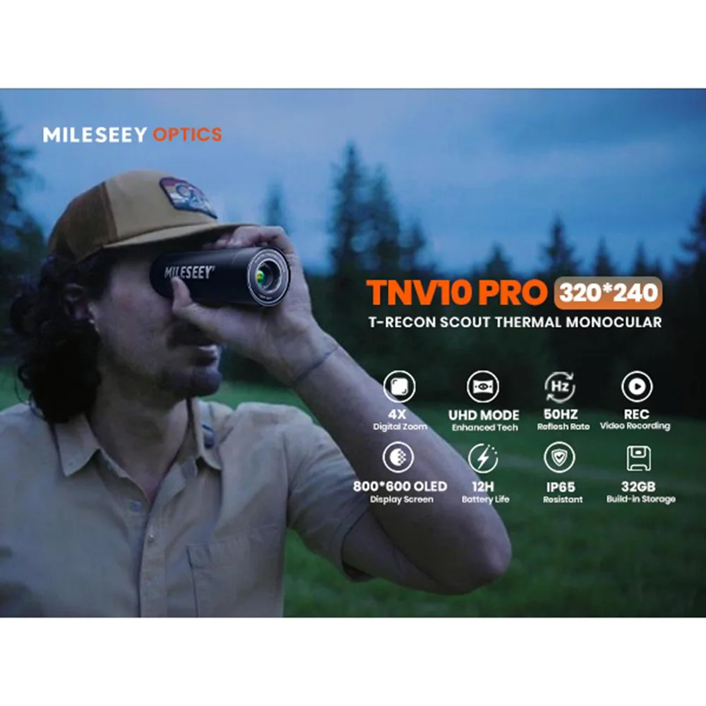 MILESEEY TNV10 PRO 320×240 Resolution Thermal Scope Monocular, Outdoor Night Vision Infrared Thermal imager for Hunting Camping