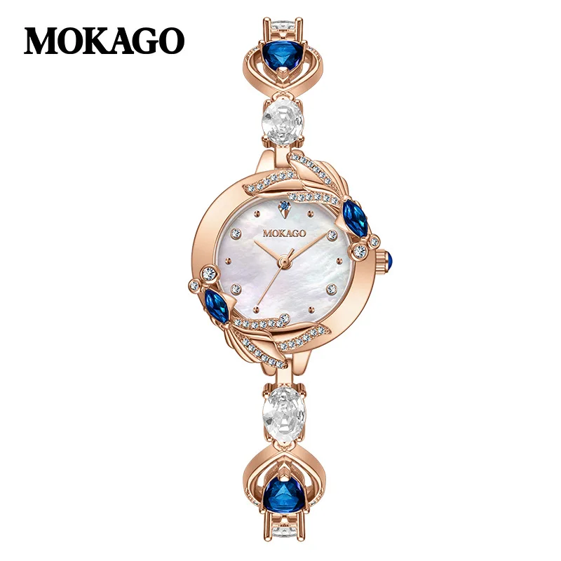 

MOKAGO 8119 Мини кварцевые ювелирные часы в Риме, модный аналоговый ретро-браслет, наручные часы для женщин и девочек, подарок для танцевальной вечеринки