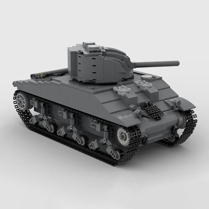 Armored Car Model Moc Building Bricks Modular M4A2-75 Tank Model Technology Blocks Christmas Toy Construction Holiday Gifts