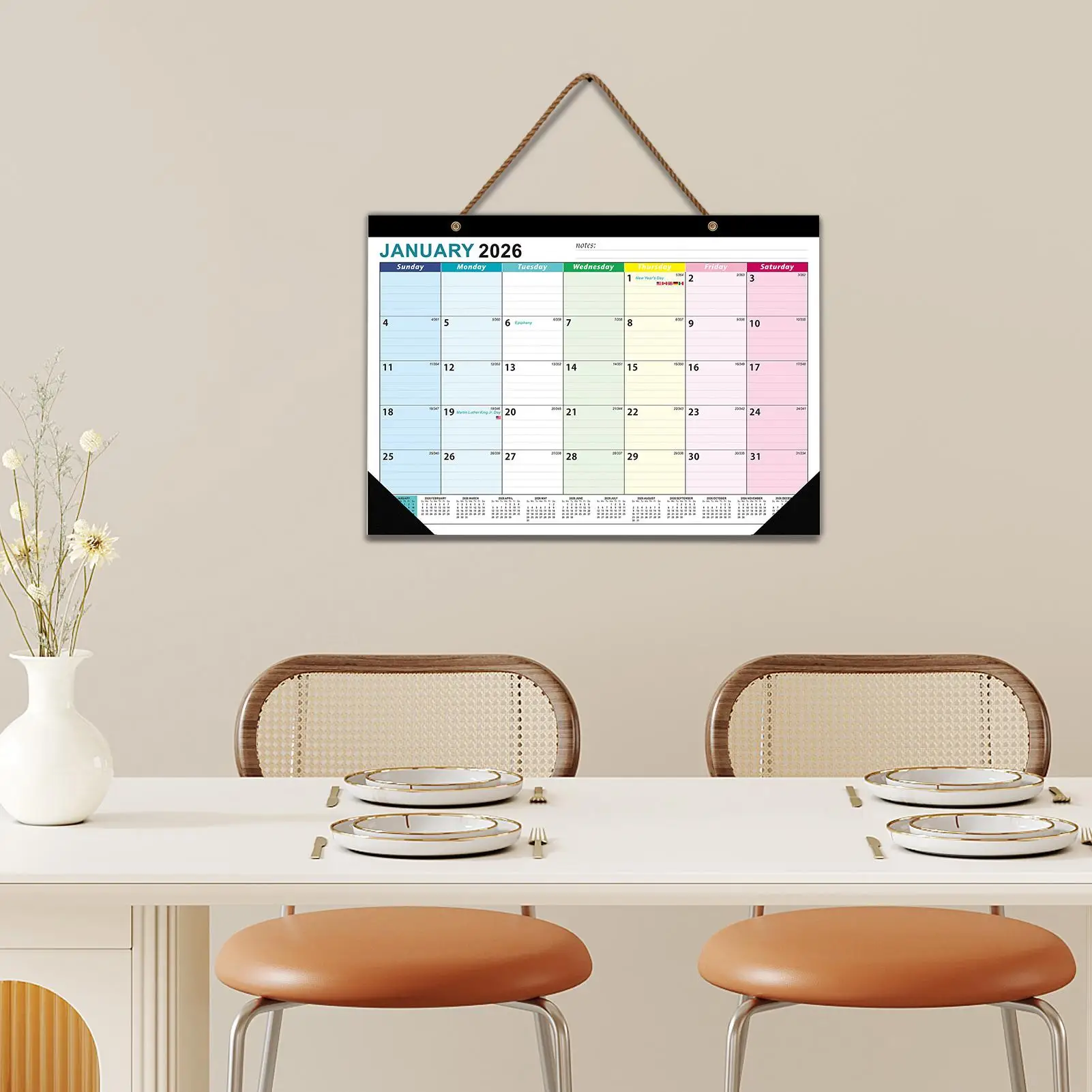 

Monthly Wall Calendar 18 Monthly Wall Calendar Aesthetic Organizer Planner Long Lasting Design For Work Family Classroom Kitchen
