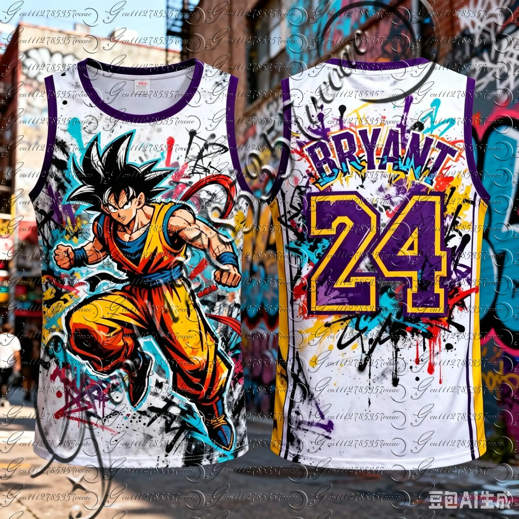 

2026 New Bryant Dragon Ball Special Edition Basketball Jersey Men Street Graffiti Vest Kids Basketball Sports Quick-Drying Vest