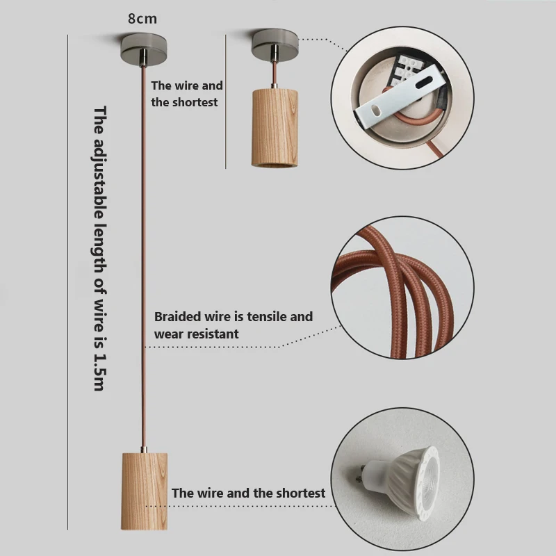 Lámpara colgante de madera para bar, saloon, restaurante, hogar, moderna, de estilo nórdico