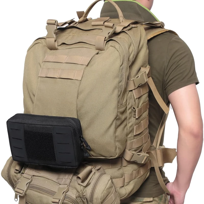 Tactical Molle Horizontal Admin Pouch Multi-Purpose Laser-Cut EDC Tool Pouch EMT Pouch Utility Bag