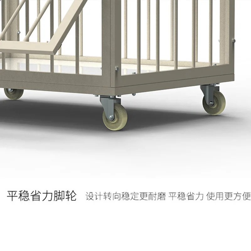 Logistics turnover iron frame folding storage iron cage semi-open grid trolley steel plate box tool cart
