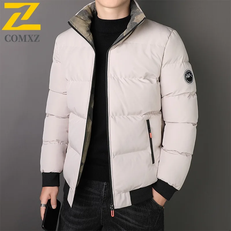 COMXZ, Chaqueta de algodón gruesa ajustada de estilo coreano de invierno para hombre, abrigo corto informal para deportes al aire libre, abrigo táctico cálido de talla grande