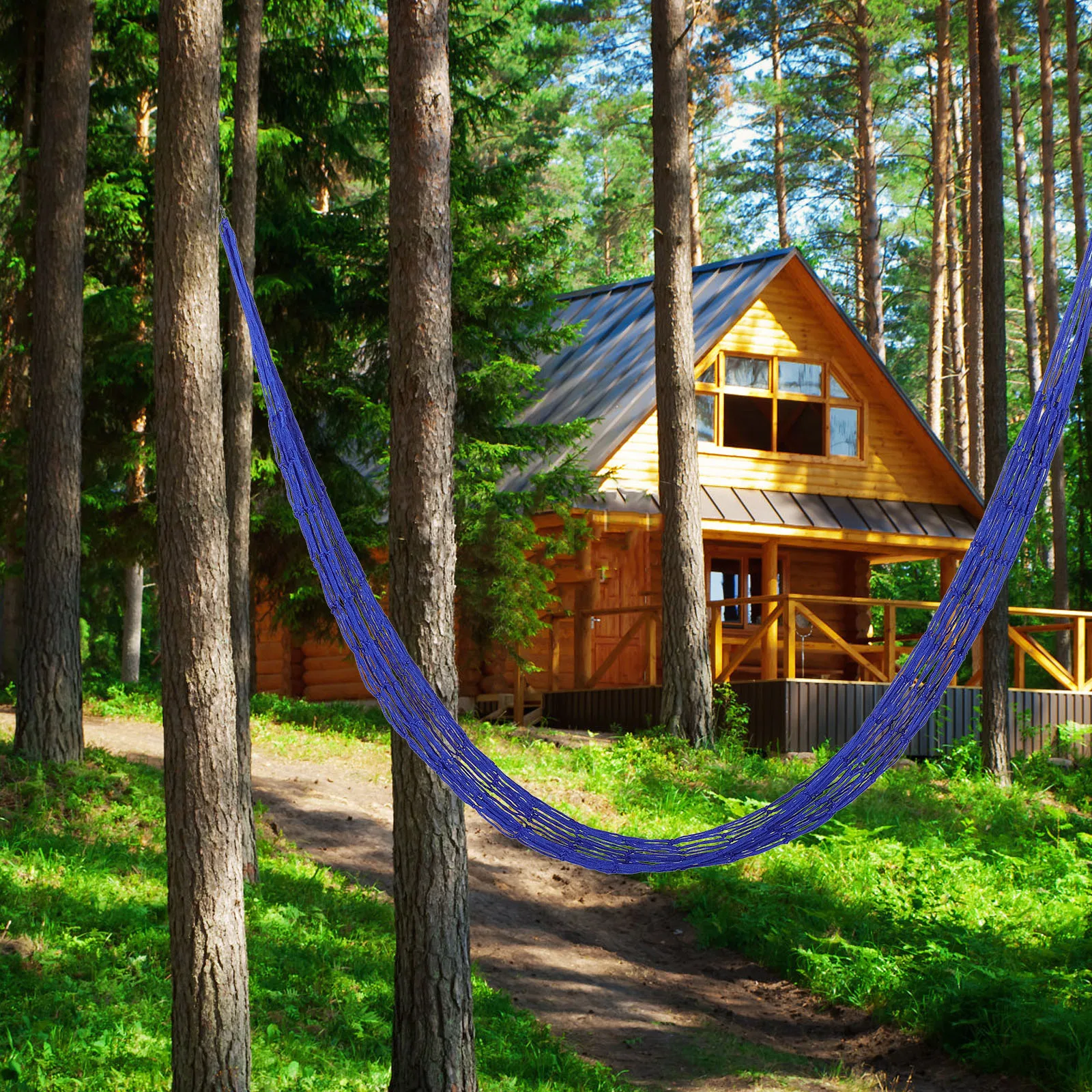 Outdoor Camping Mesh Net Nylon Rope Hanging Bed Lightweight Portable Breathable Comfortable Sleep Hanging Rope Bed For Backyard