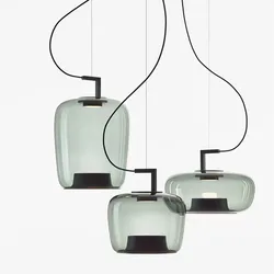 BROKIS-Double Lampe Suspendue en Verre au Design Nordique Créatif, Luminaire Décoratif d'Nik, Idéal pour un Salon, une Chambre à Coucher ou un Bar