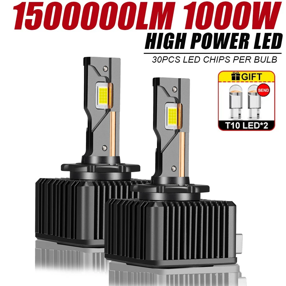 

D1S D3S LED Headlight Xenon HID 1000W 1500000LM Canbus D4S D2S D8S Auto Bulbs Two-sided D1R D2R D3R D4R Car Lamp 6000K 12V 24V