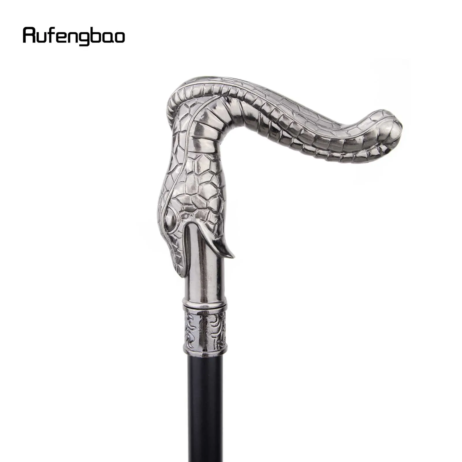 Snake Single Joint Walking Stick with Hidden Plate Self Defense Fashion Cane Plate Cosplay Crosier Stick 93cm