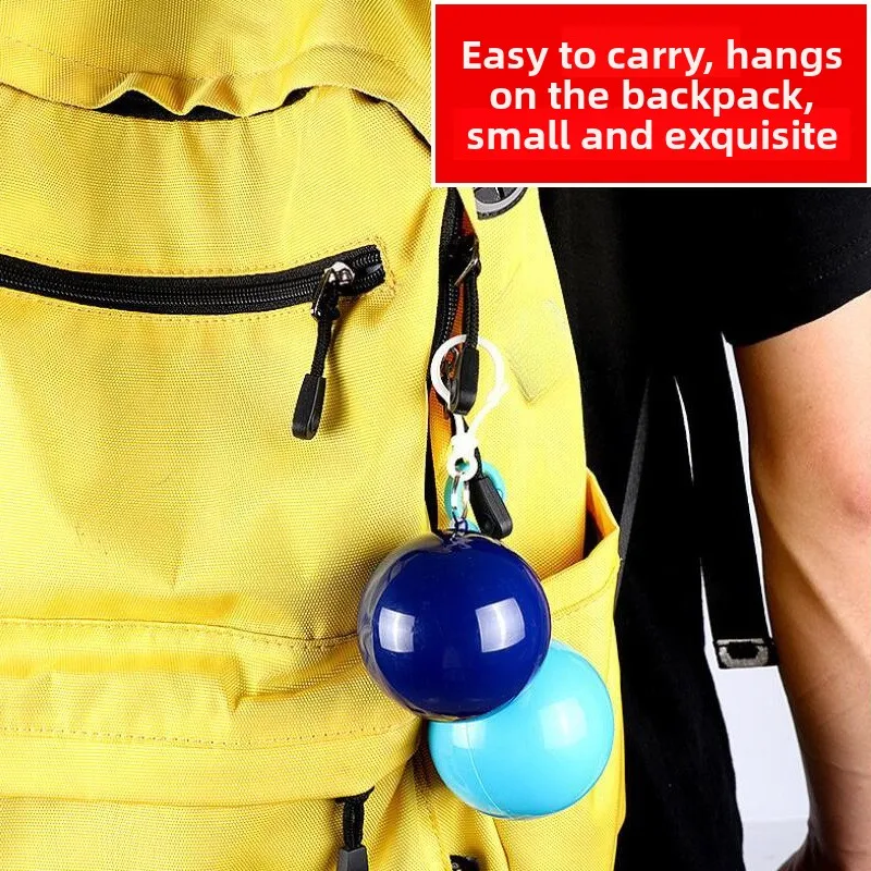 Portable Compressed Ball Disposable Raincoat Waterproof Adult Poncho Hanging Emergency Rain Gear for Travel Camping Outdoor