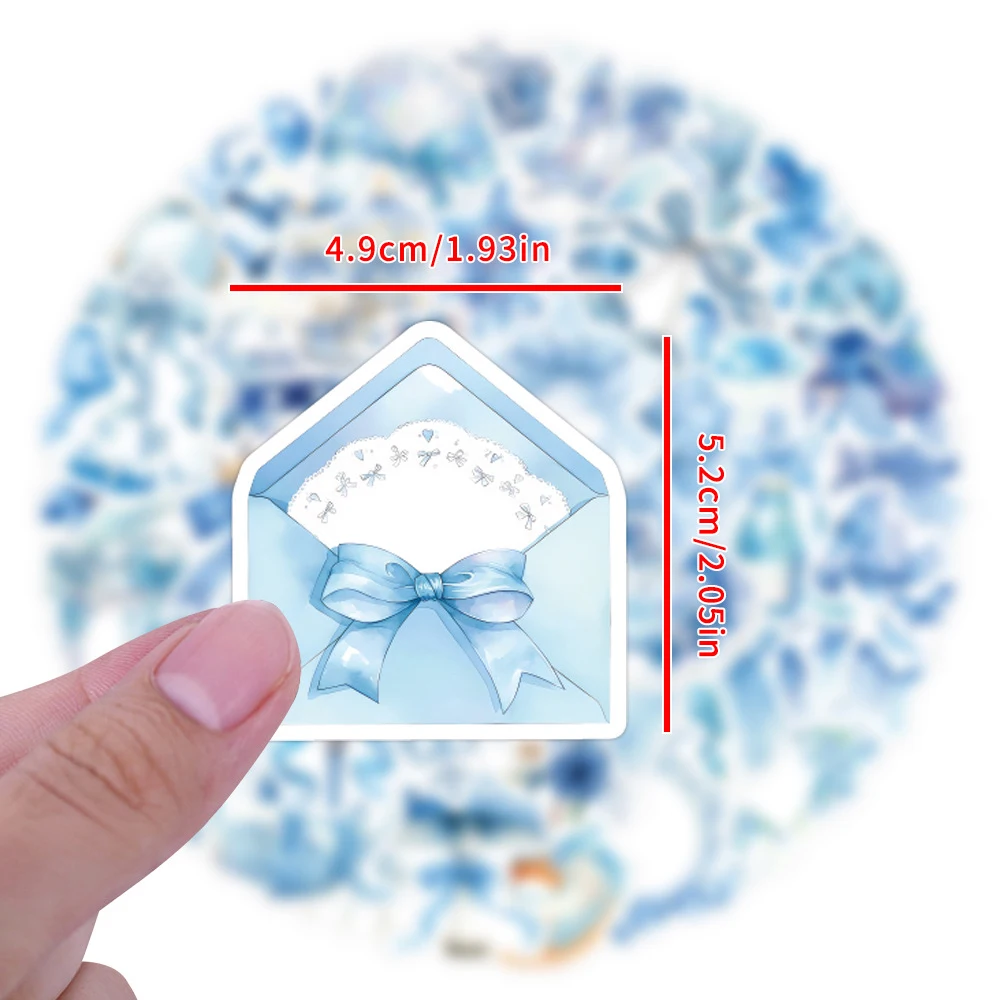 10/30/60pcs Ins Stijl Leuke Blauwe Strik Cartoon Stickers Esthetische Aquarel Graffiti Decals Bagage Notebook telefoon Meisjes Sticker