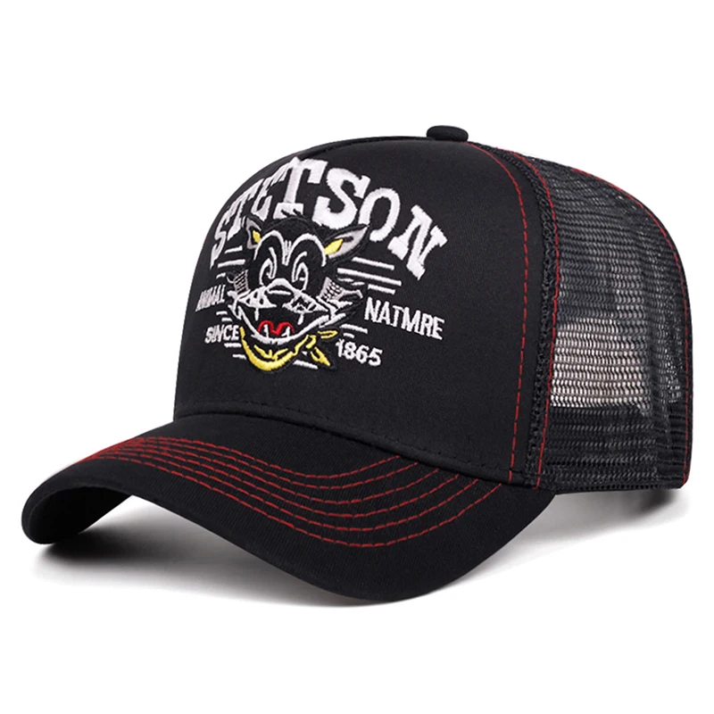 2026 New Baseball Hat Cartoon Cat Embroidered Hip Hop Skateboarding Hat Daily Commuting Decoration Sunshade Hat Unisex Mesh Hat