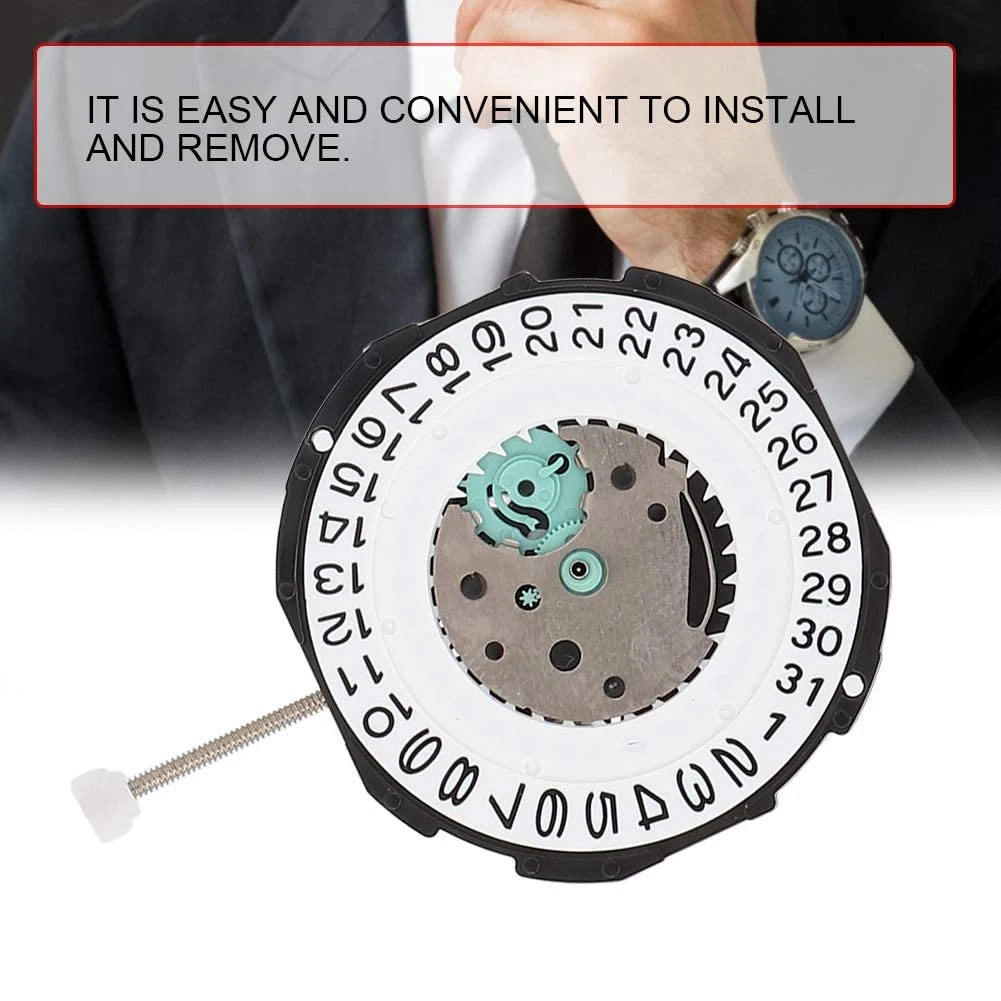 Watch Movement,Three Hands Movement Movement Quartz Watch Movement, SL28 for Watch Repair Accessory Men(Single Calendar)