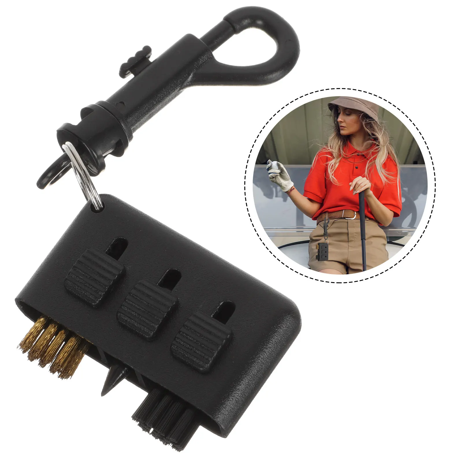 

2Pcs Golfing Cleaning Brush with Clip Long-Lasting Club Scrubber for Easy Care Outdoor Sports Equipment Supply