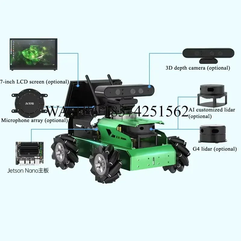 Wmwmnu for Hiwonder AI ROS Robot Smart Car Programming Vision Slam Radar Mapping Navigation Somatosensory Voice Control for