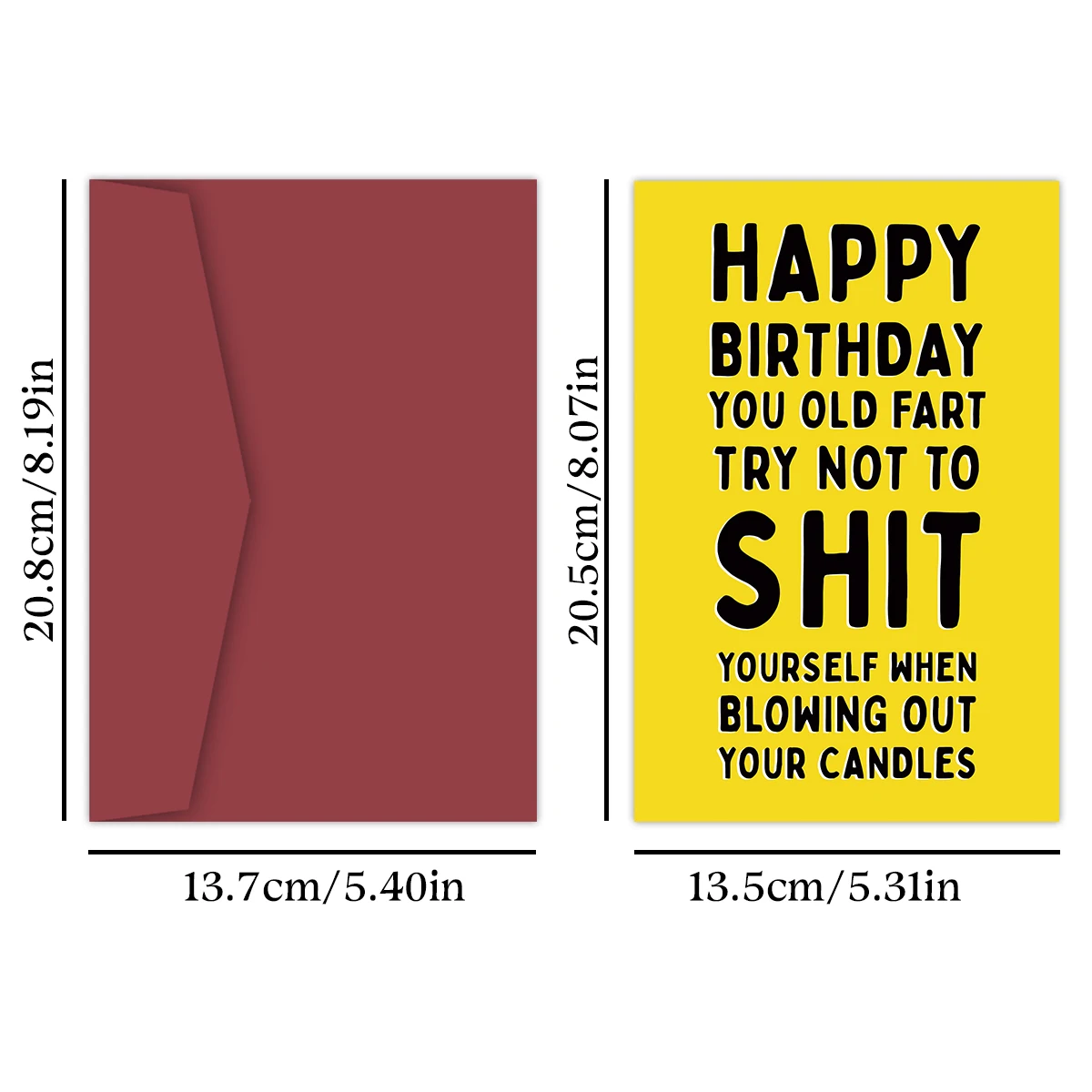 1PC Hilarious Birthday Cards for Men,Women,Rude and Funny Joke Birthday Card with Envelope Thank You Card Ideal Birthday Gifts