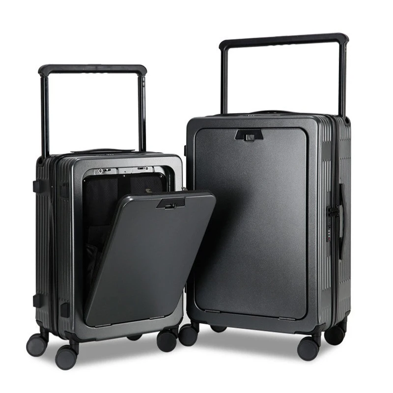 Wide Handle Luggage 20-Inch Carry-On Travel Suitcase 24 inch Aluminum Frame Password Lock Durable Trolley Suitcase Light Luxury