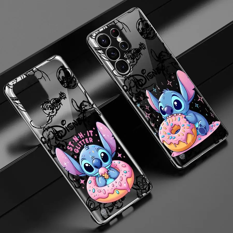 Cartoon Cute Stitch Phone Case for Galaxy S20 S21 S23 S24 FE S22 S23 S24 Plus S22 S23 S24 Ultra