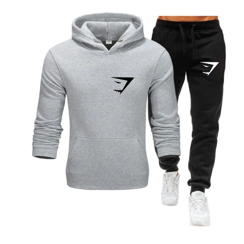 Men\'s Sets Hoodies+Pants Autumn Winter Hooded Sweatshirt Sweatpants Fashion Slim Fit Men Set Hoodie Pant Hip Hop Pullover Hoody