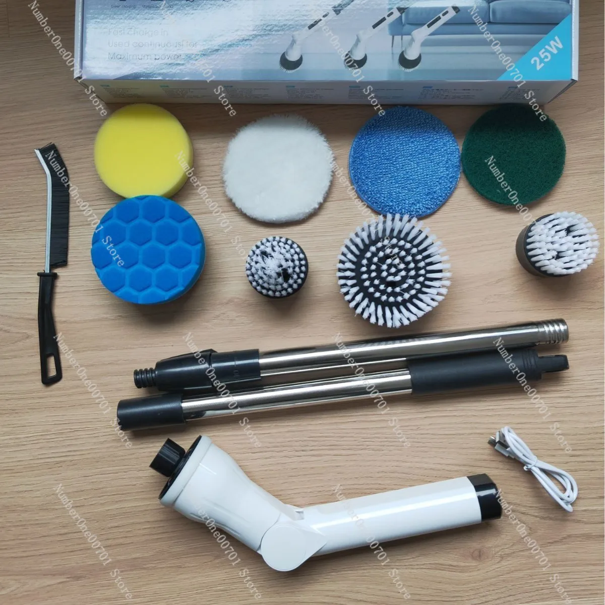 Cordless Electric Spin Scrubber, 3 Speed Digital Display, 9 in 1 Adjustable Cleaning Brush for Bathroom Glass & Toilet