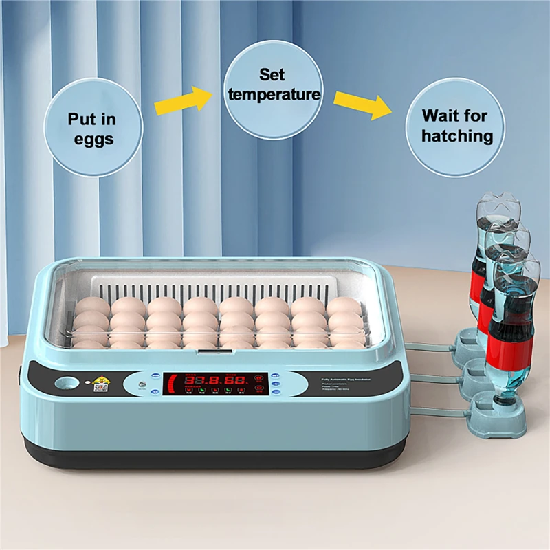 

6 Eggs Farm Poultry Fully Automatic Turning Egg Incubator Mini Household Brooder for Chicken Goose Duck Birds Incubation Tool