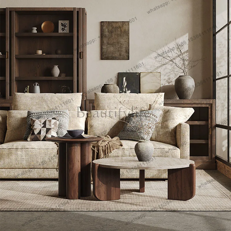 

Round Trendy Coffee Table Wabi Sabi Unique Premium Bedroom Coffee Table Living Room Classic Mesas Para Sala Home Furniture