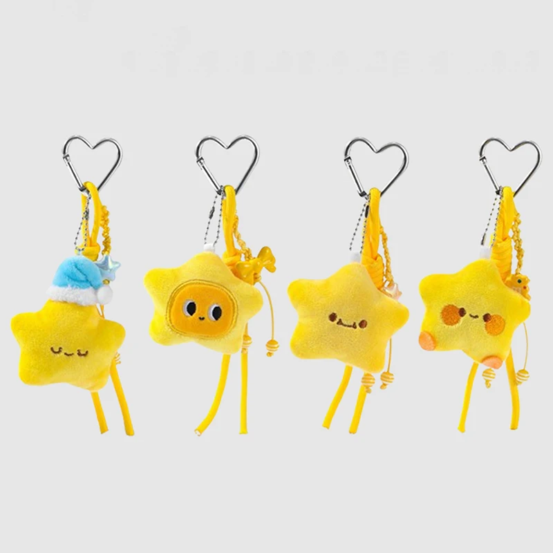

Lovely Cartoon Star Plush Keychain Cute Stuffed Doll Keyring Car Key Holder Bag Pendant Backpack Hanging Decoration Couple Gifts