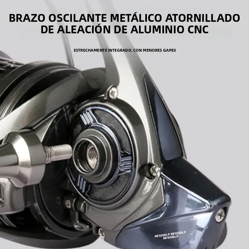 DEUKIO Long Shoot – Carrete giratorio de aluminio para agua salada - imagen 4