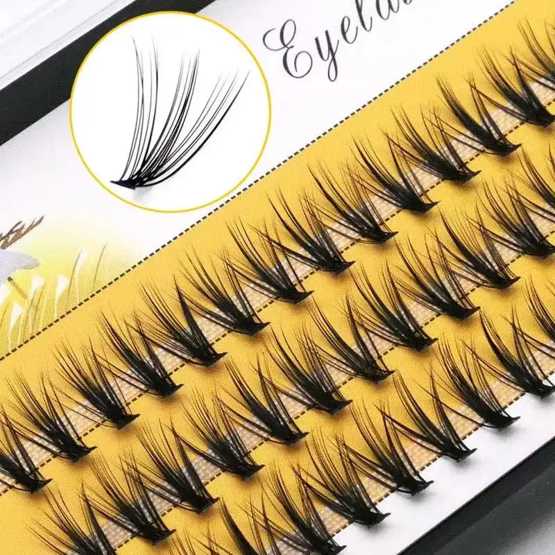 60 Bundles Mink Eyelash Extension Natural 3D Russian Volume Faux Eyelashes Individual 10D/20D Cluster Lashes Makeup Cilia