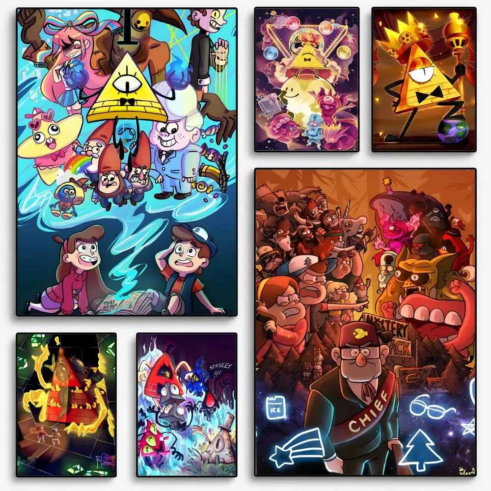 Cartoon G-Gravity Cute Falls BILL CIPHER Poster Room Home Decoration Interior Wall Art Printing Garage Posters Gift