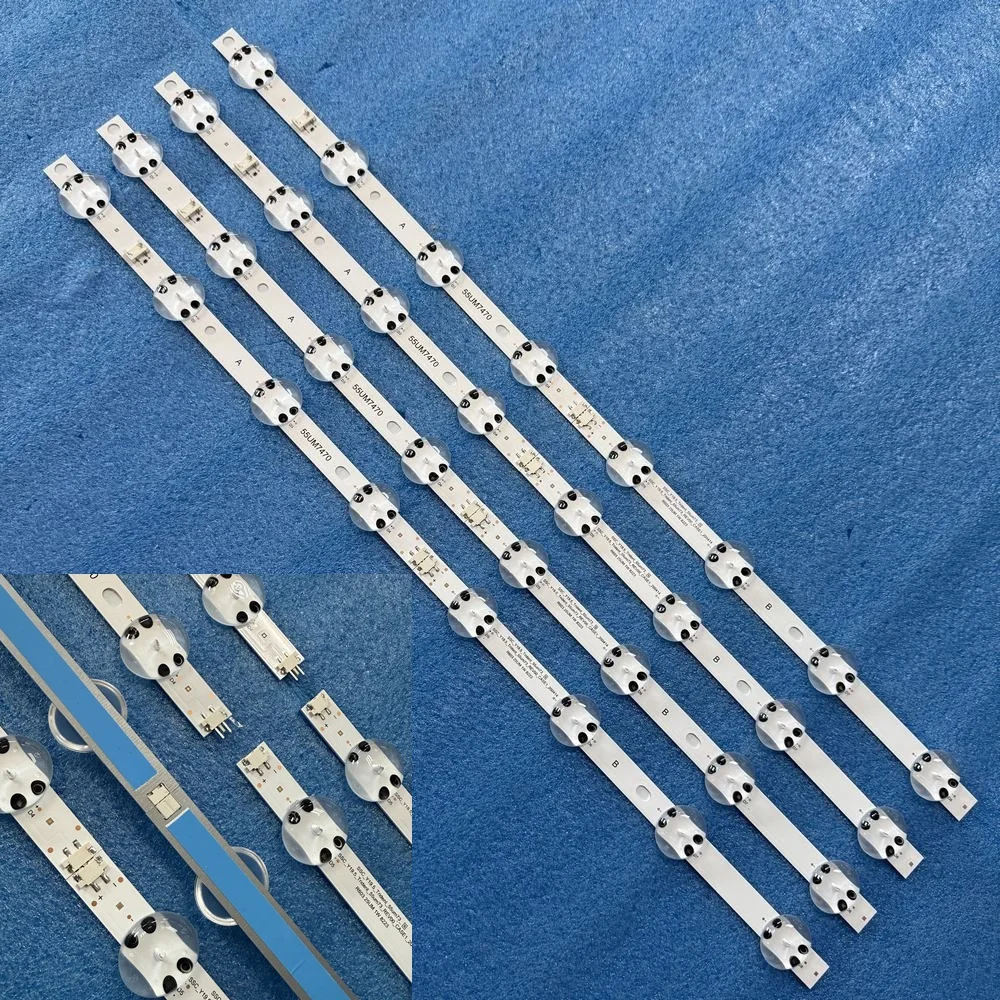 4 pz/set Striscia LED Per 55 "TV 55UT640S0SA 55UM7520PSB 55UM7300PUA 55UM7600 55UM7660 55UM7450 55UM7400 55UM7300 55UM7650 55UM7470